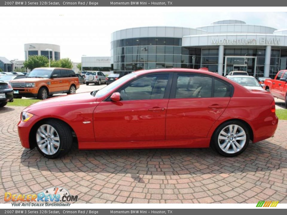 2007 BMW 3 Series 328i Sedan Crimson Red / Beige Photo #2