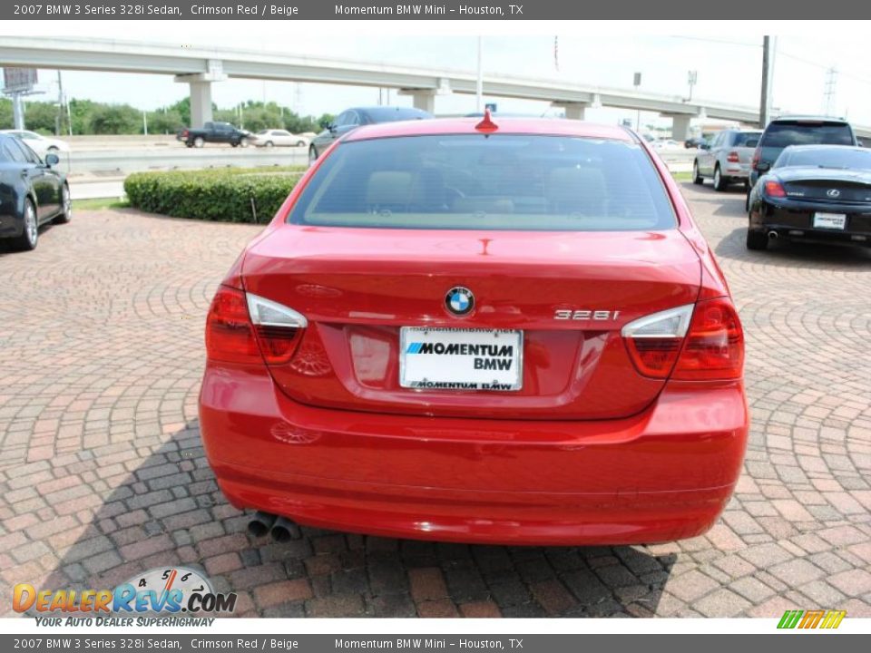 2007 BMW 3 Series 328i Sedan Crimson Red / Beige Photo #4