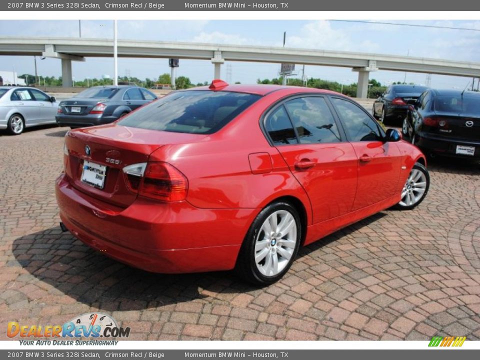 2007 BMW 3 Series 328i Sedan Crimson Red / Beige Photo #5