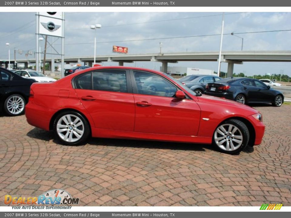 2007 BMW 3 Series 328i Sedan Crimson Red / Beige Photo #6