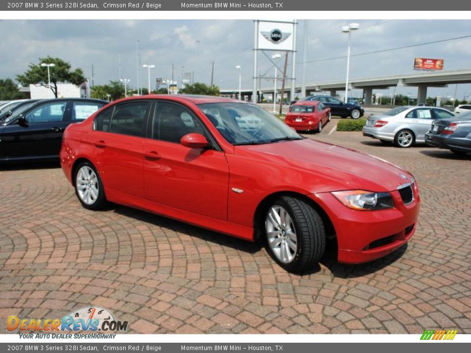2007 BMW 3 Series 328i Sedan Crimson Red / Beige Photo #7