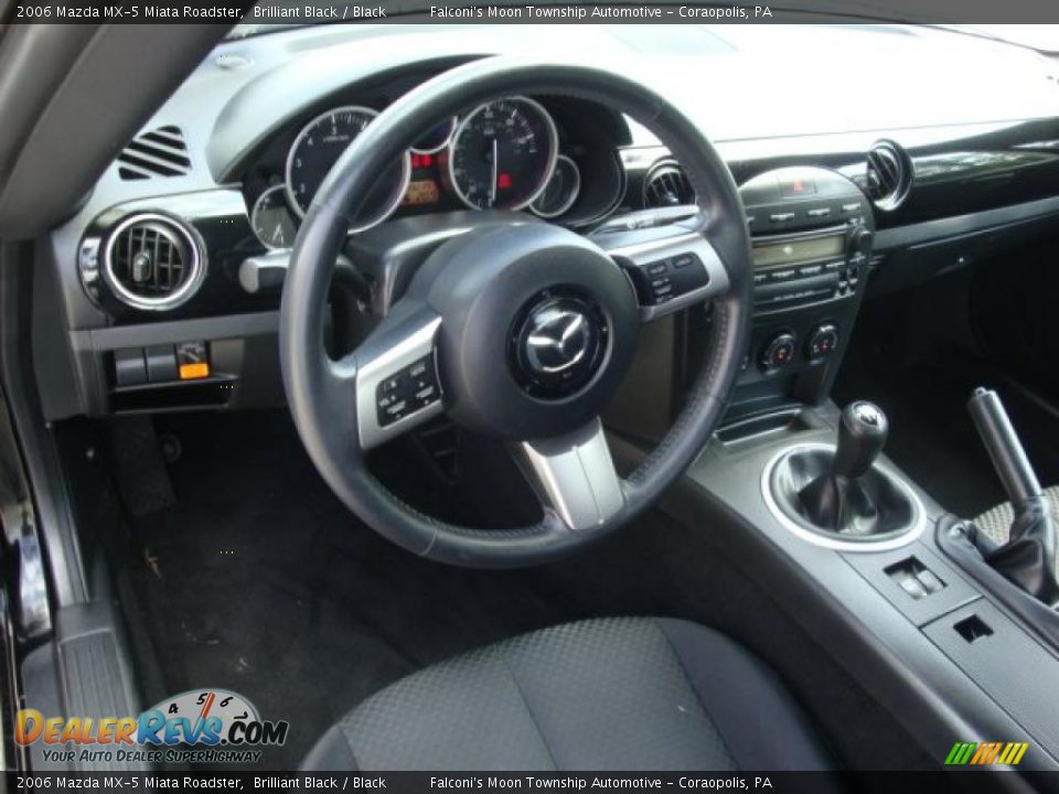2006 Mazda MX-5 Miata Roadster Brilliant Black / Black Photo #9