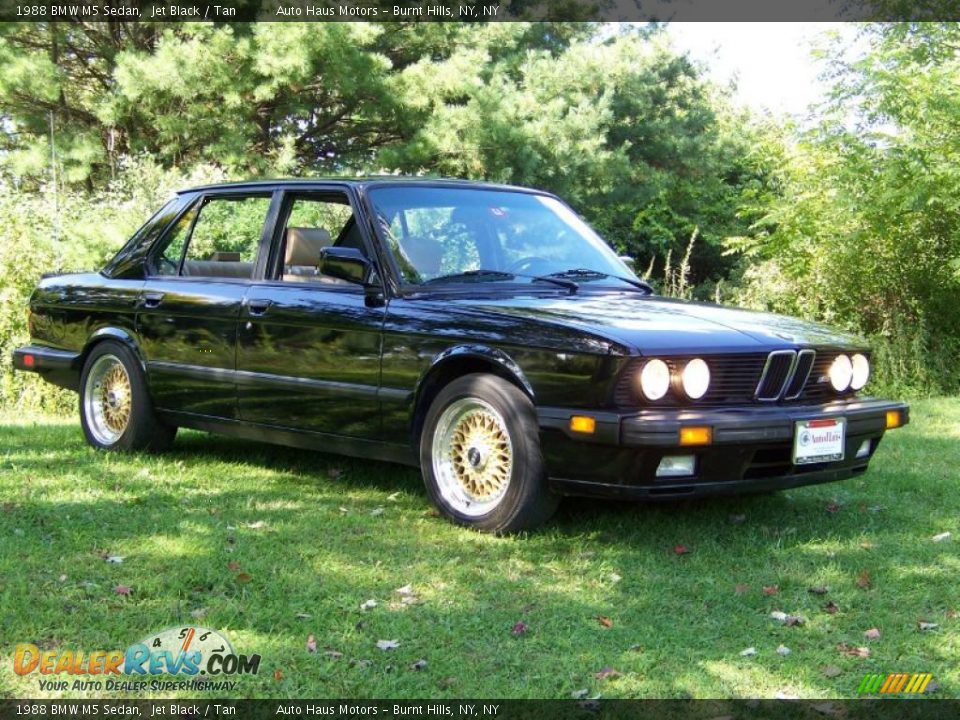 1988 BMW M5 Sedan Jet Black / Tan Photo #3