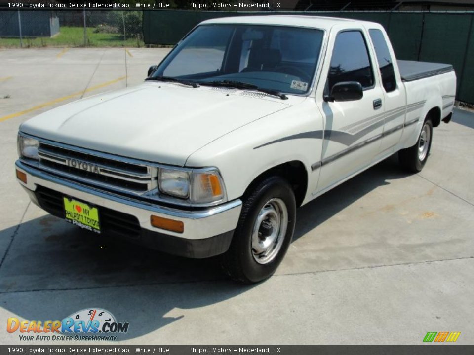 1990 Toyota Pickup Deluxe Extended Cab White / Blue Photo #7