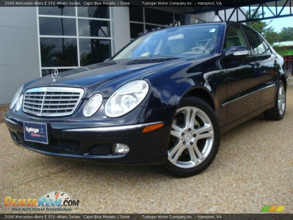 2006 Mercedes-Benz E 350 4Matic Sedan Capri Blue Metallic / Stone Photo #1
