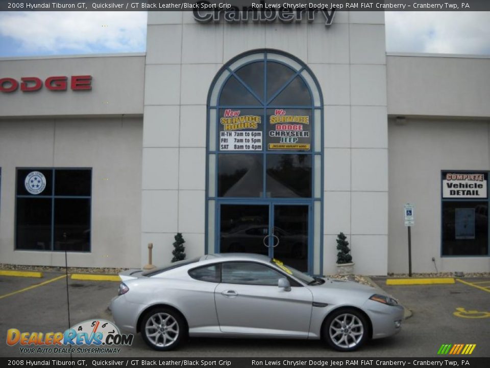2008 Hyundai Tiburon GT Quicksilver / GT Black Leather/Black Sport Grip Photo #1