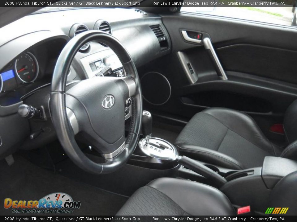 2008 Hyundai Tiburon GT Quicksilver / GT Black Leather/Black Sport Grip Photo #7