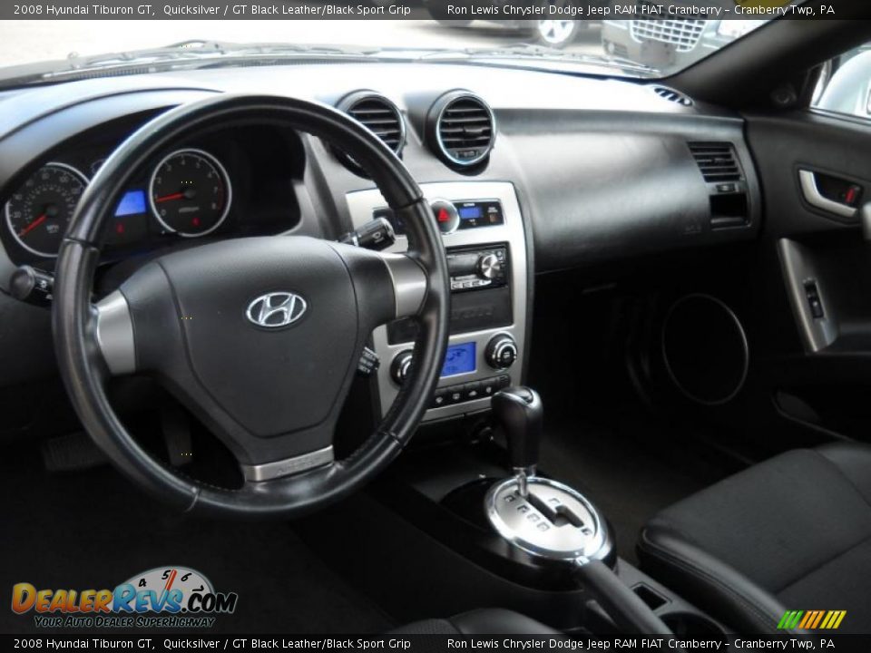 2008 Hyundai Tiburon GT Quicksilver / GT Black Leather/Black Sport Grip Photo #10