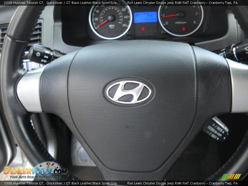 2008 Hyundai Tiburon GT Quicksilver / GT Black Leather/Black Sport Grip Photo #24