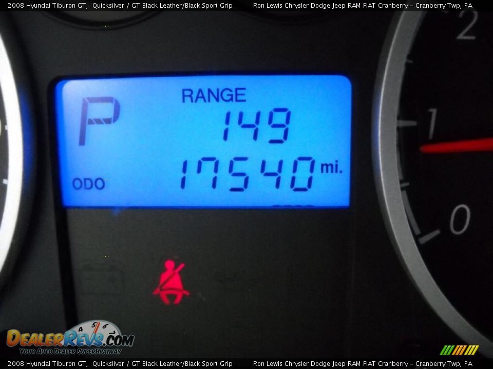 2008 Hyundai Tiburon GT Quicksilver / GT Black Leather/Black Sport Grip Photo #25