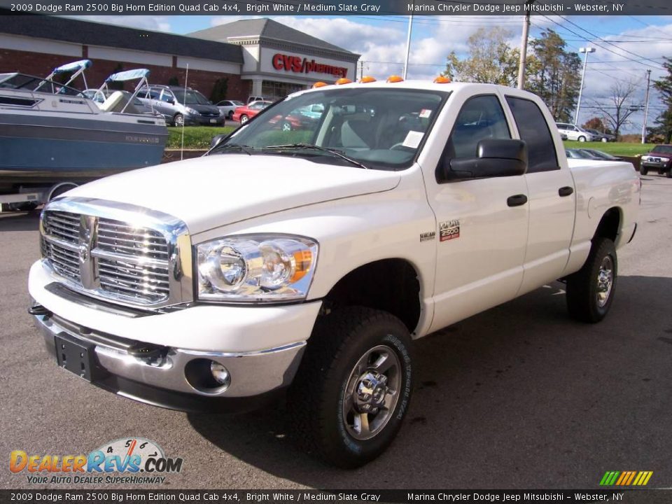 2009 Dodge Ram 2500 Big Horn Edition Quad Cab 4x4 Bright White / Medium Slate Gray Photo #1