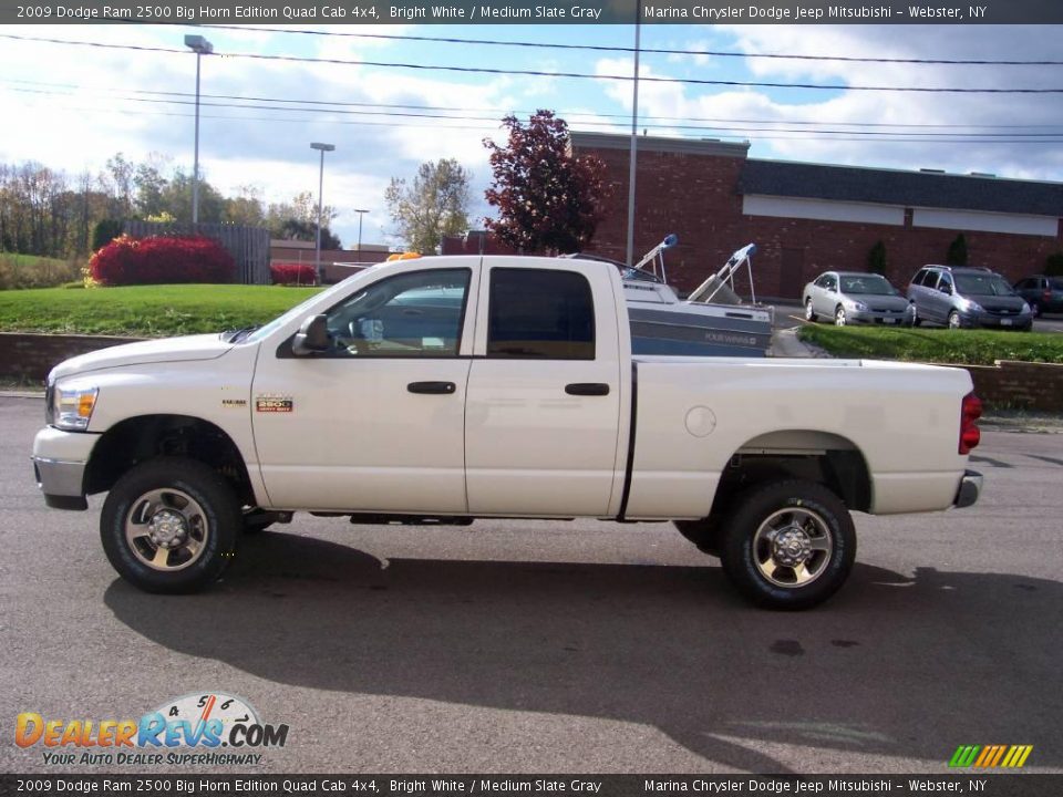 2009 Dodge Ram 2500 Big Horn Edition Quad Cab 4x4 Bright White / Medium Slate Gray Photo #2