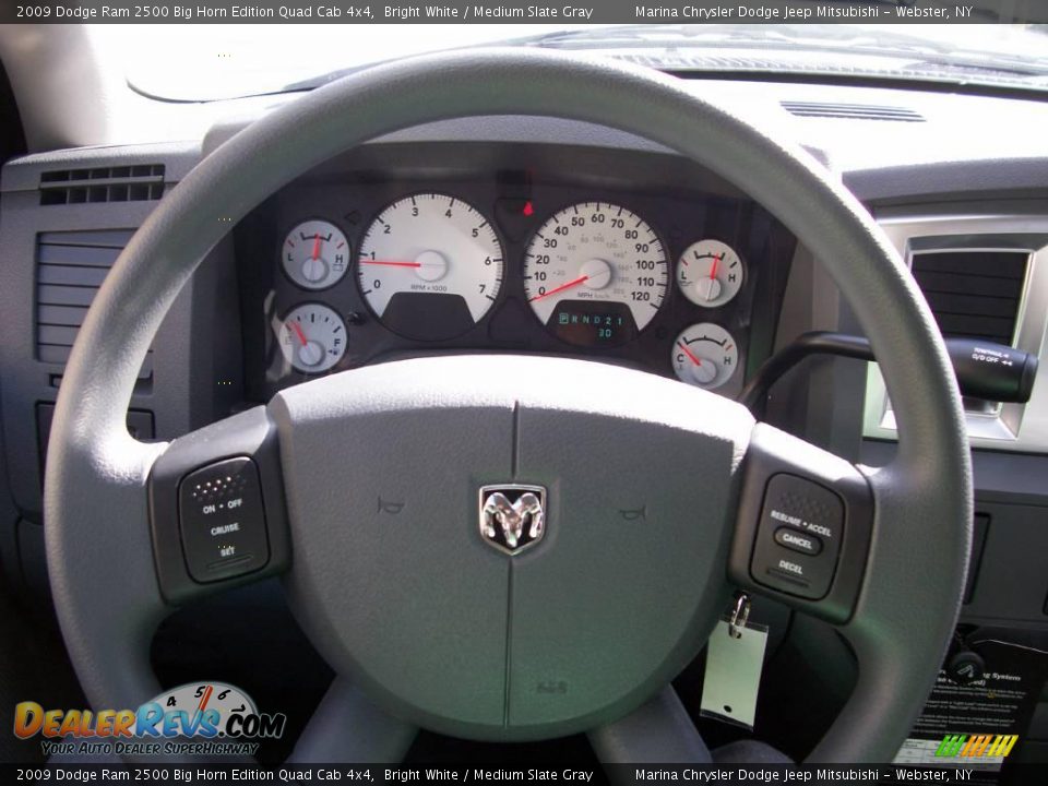 2009 Dodge Ram 2500 Big Horn Edition Quad Cab 4x4 Bright White / Medium Slate Gray Photo #28