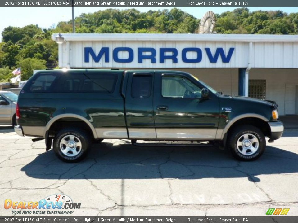2003 Ford F150 XLT SuperCab 4x4 Dark Highland Green Metallic / Medium Parchment Beige Photo #1