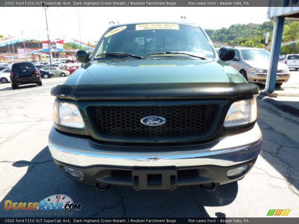 2003 Ford F150 XLT SuperCab 4x4 Dark Highland Green Metallic / Medium Parchment Beige Photo #4