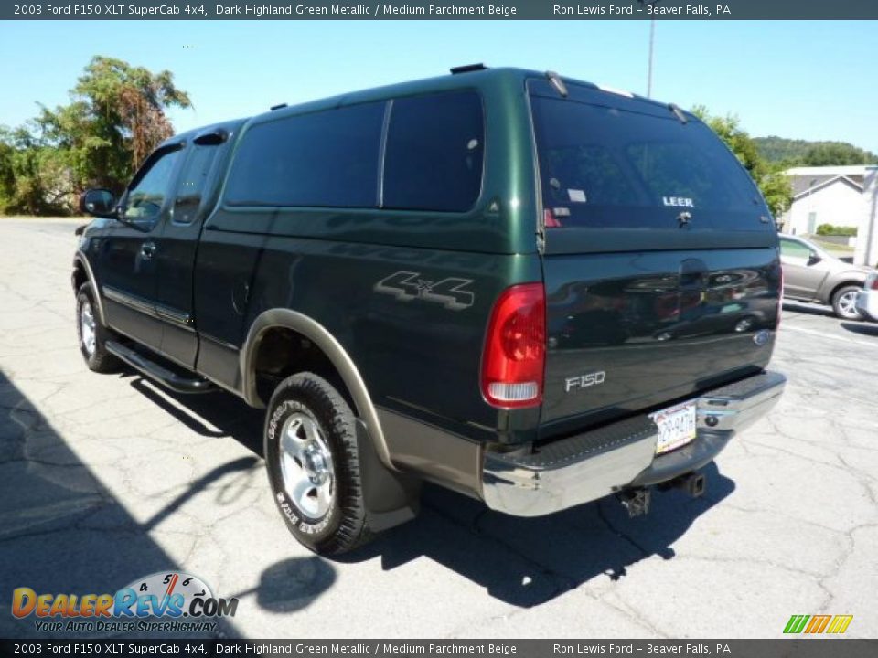 2003 Ford F150 XLT SuperCab 4x4 Dark Highland Green Metallic / Medium Parchment Beige Photo #8