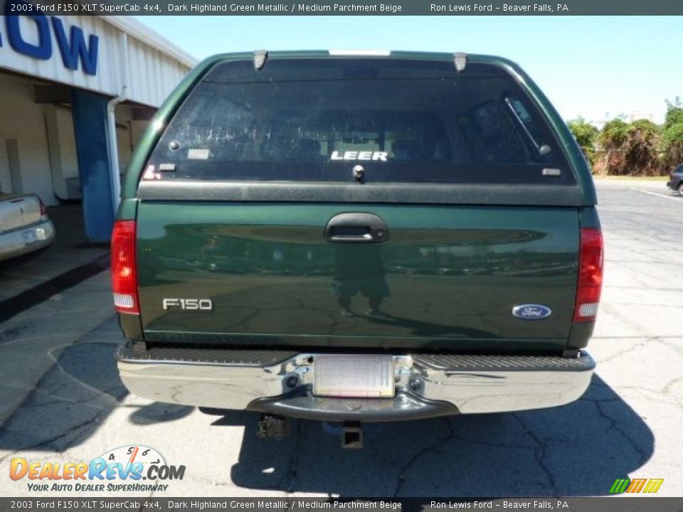 2003 Ford F150 XLT SuperCab 4x4 Dark Highland Green Metallic / Medium Parchment Beige Photo #9