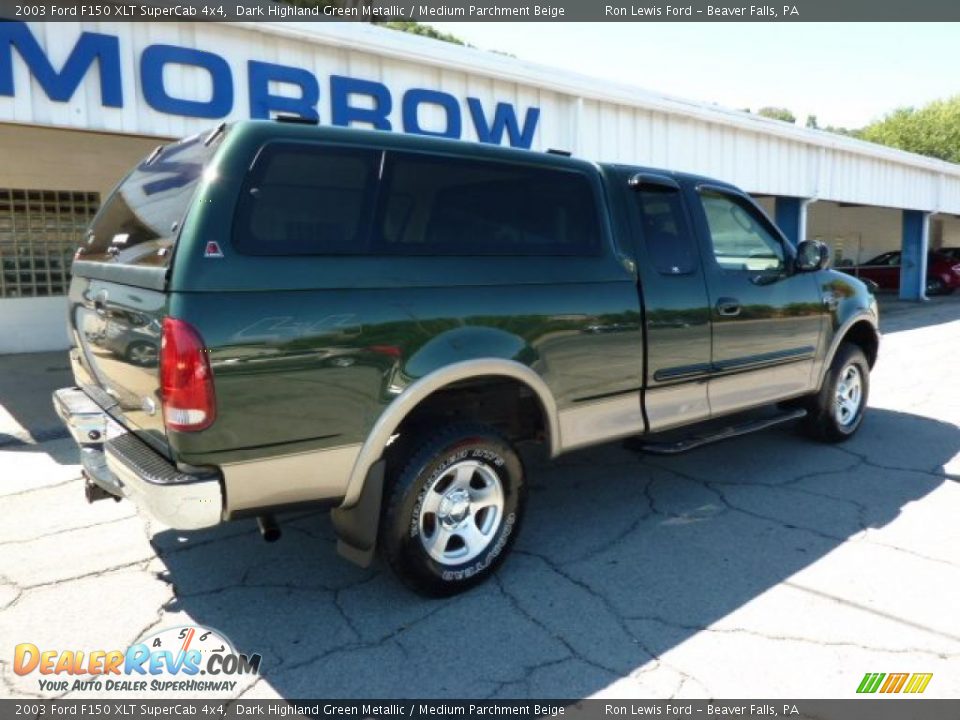 2003 Ford F150 XLT SuperCab 4x4 Dark Highland Green Metallic / Medium Parchment Beige Photo #10