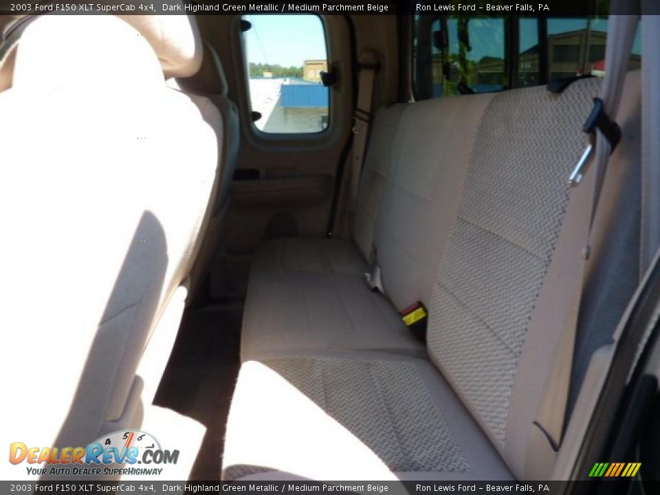 2003 Ford F150 XLT SuperCab 4x4 Dark Highland Green Metallic / Medium Parchment Beige Photo #16