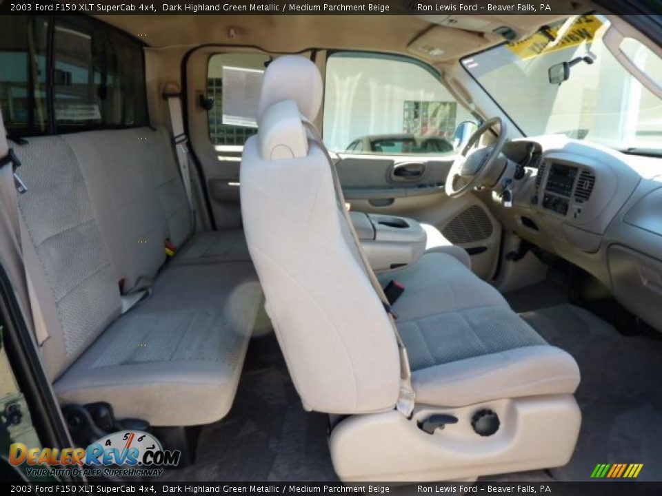 2003 Ford F150 XLT SuperCab 4x4 Dark Highland Green Metallic / Medium Parchment Beige Photo #19