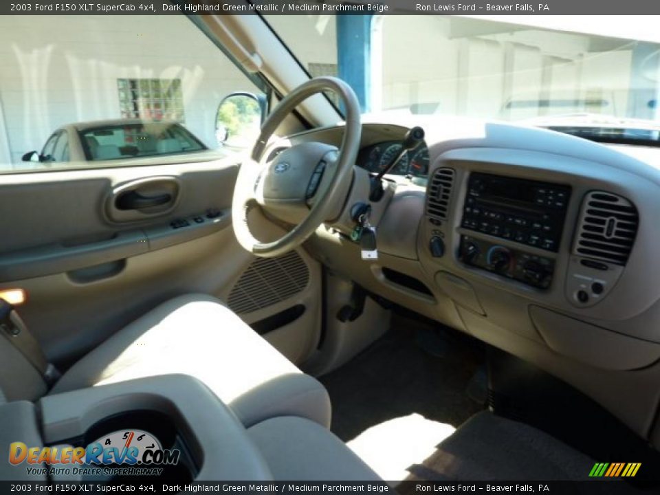 2003 Ford F150 XLT SuperCab 4x4 Dark Highland Green Metallic / Medium Parchment Beige Photo #20