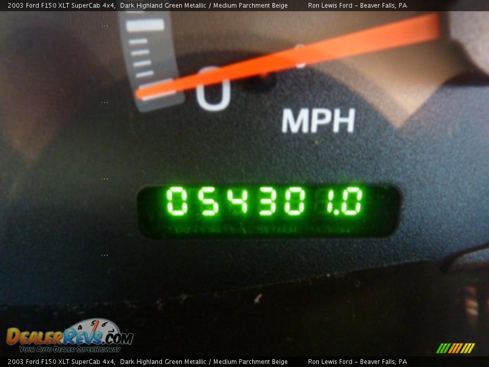 2003 Ford F150 XLT SuperCab 4x4 Dark Highland Green Metallic / Medium Parchment Beige Photo #25
