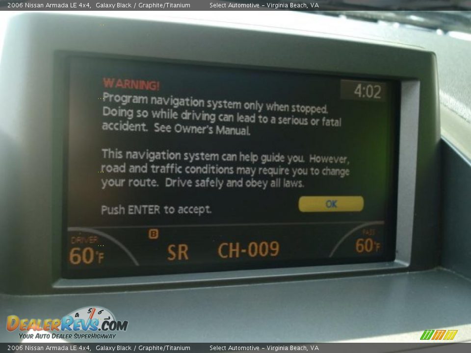 2006 Nissan Armada LE 4x4 Galaxy Black / Graphite/Titanium Photo #17