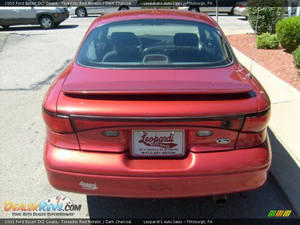 2003 Ford Escort ZX2 Coupe Toreador Red Metallic / Dark Charcoal Photo #4
