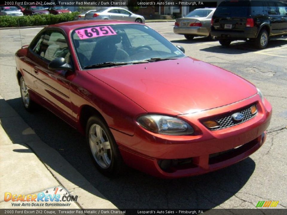2003 Ford Escort ZX2 Coupe Toreador Red Metallic / Dark Charcoal Photo #6