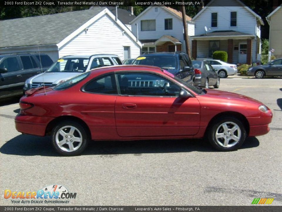 2003 Ford Escort ZX2 Coupe Toreador Red Metallic / Dark Charcoal Photo #8