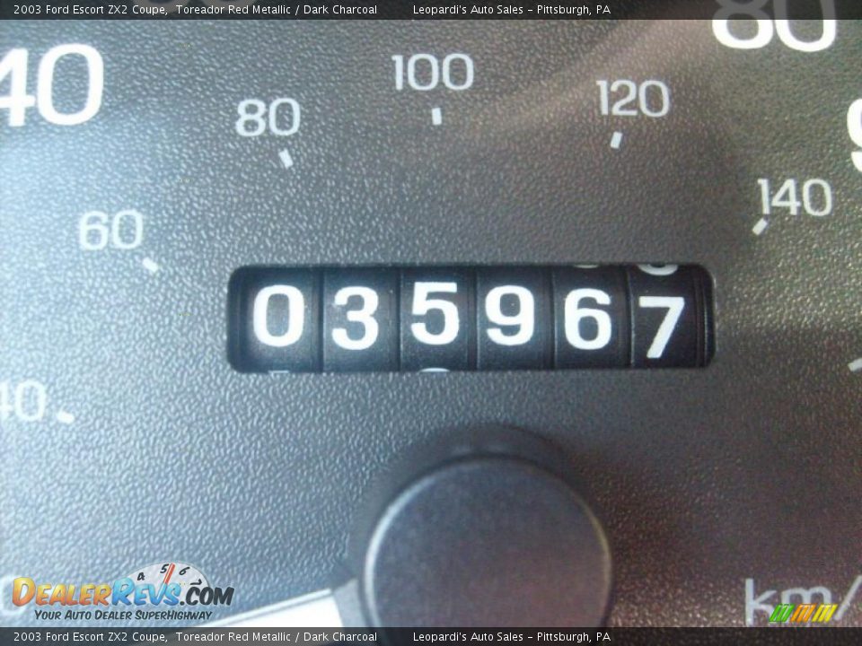 2003 Ford Escort ZX2 Coupe Toreador Red Metallic / Dark Charcoal Photo #27
