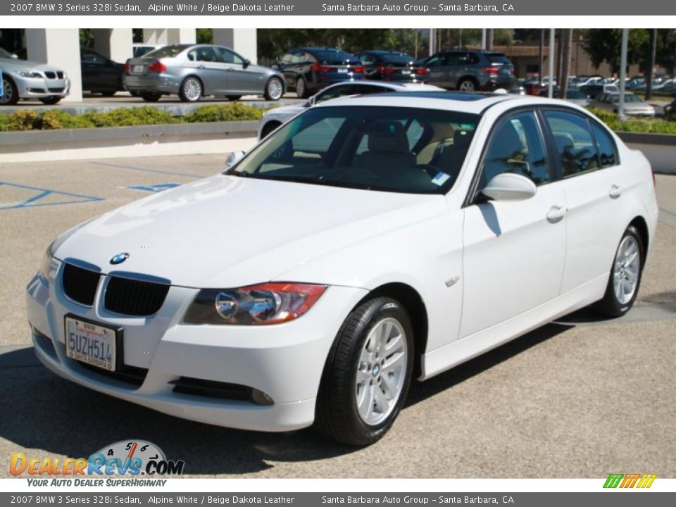 2007 BMW 3 Series 328i Sedan Alpine White / Beige Dakota Leather Photo #1