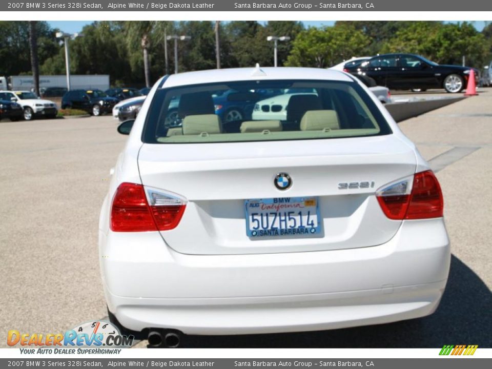 2007 BMW 3 Series 328i Sedan Alpine White / Beige Dakota Leather Photo #5