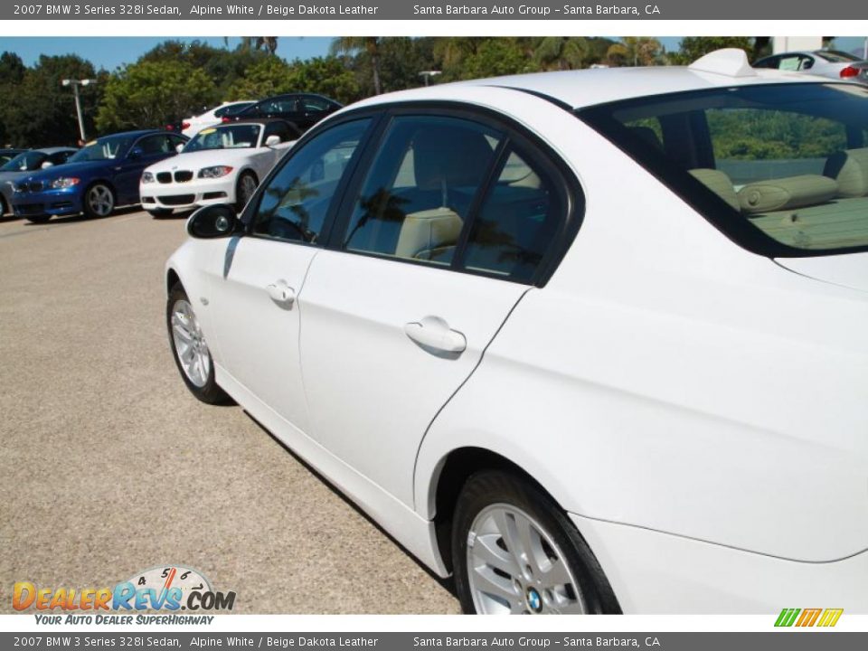 2007 BMW 3 Series 328i Sedan Alpine White / Beige Dakota Leather Photo #7