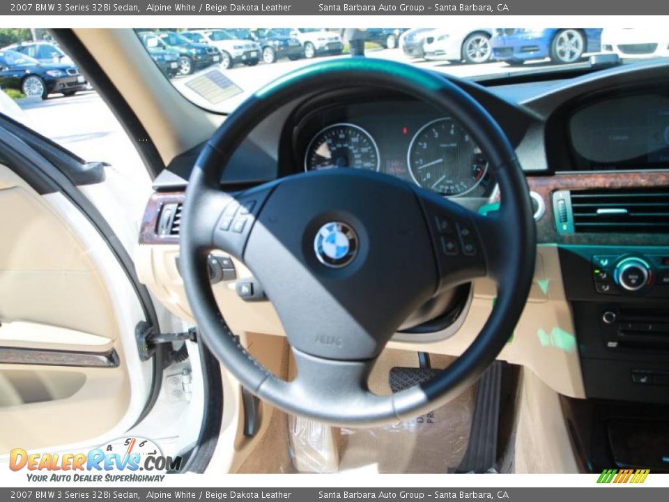 2007 BMW 3 Series 328i Sedan Alpine White / Beige Dakota Leather Photo #12