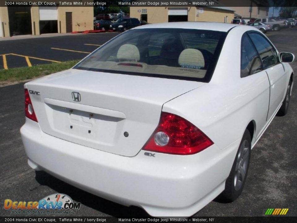 2004 Honda Civic EX Coupe Taffeta White / Ivory Beige Photo #10