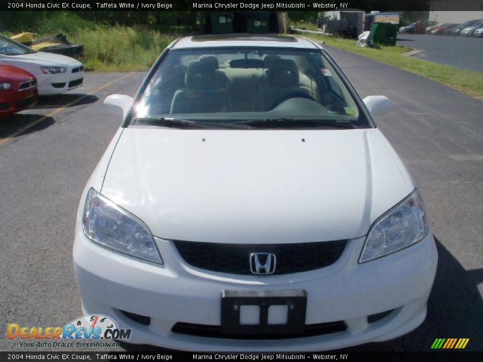 2004 Honda Civic EX Coupe Taffeta White / Ivory Beige Photo #12