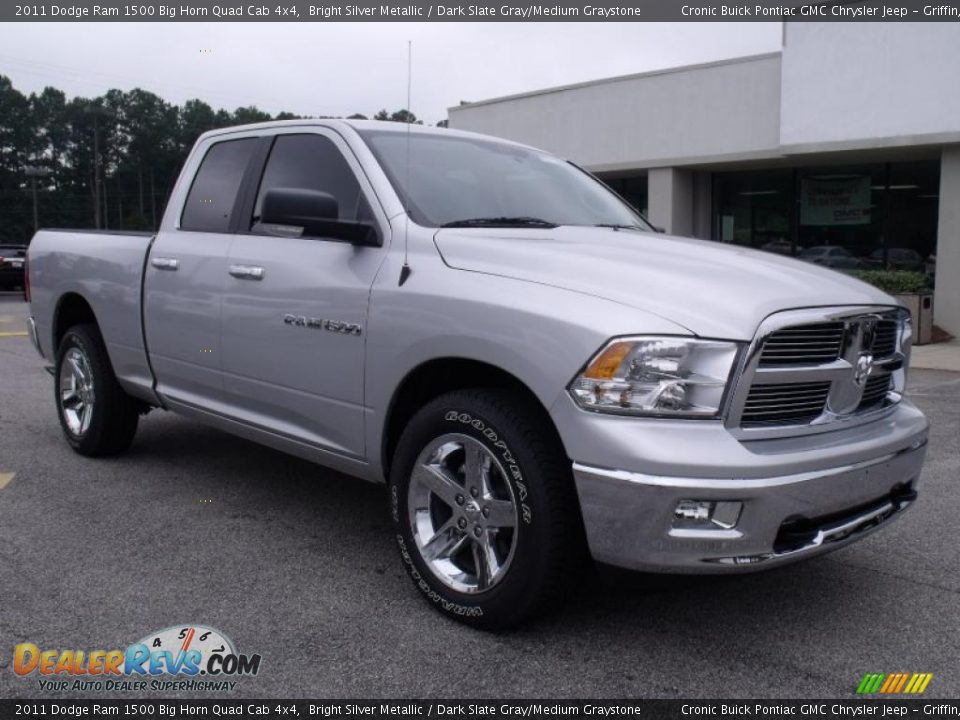 2011 Dodge Ram 1500 Big Horn Quad Cab 4x4 Bright Silver Metallic / Dark Slate Gray/Medium Graystone Photo #2