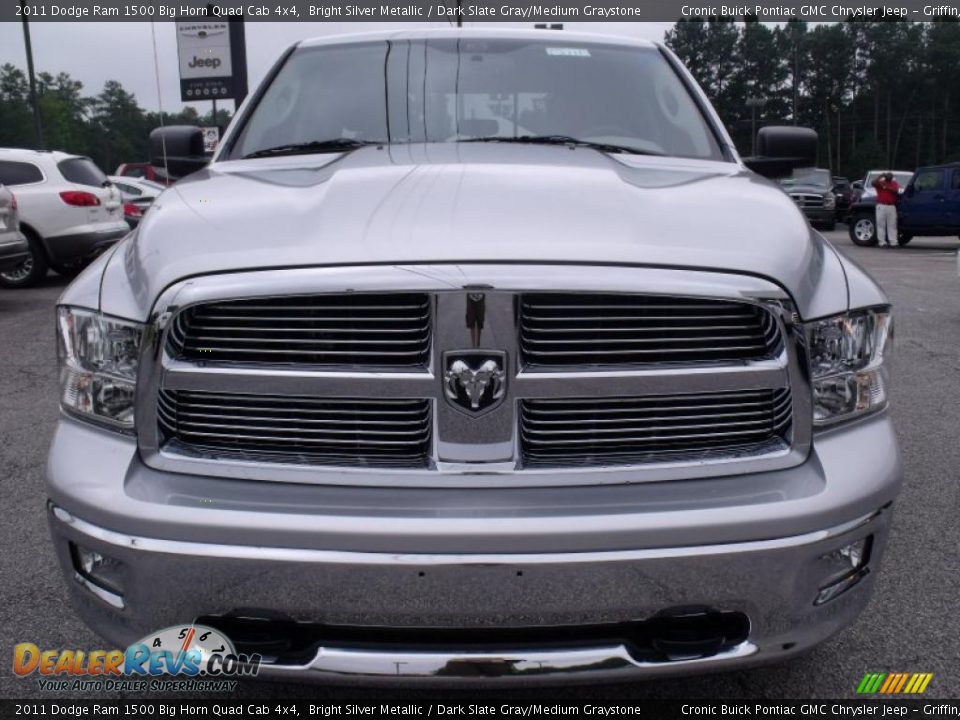 2011 Dodge Ram 1500 Big Horn Quad Cab 4x4 Bright Silver Metallic / Dark Slate Gray/Medium Graystone Photo #3