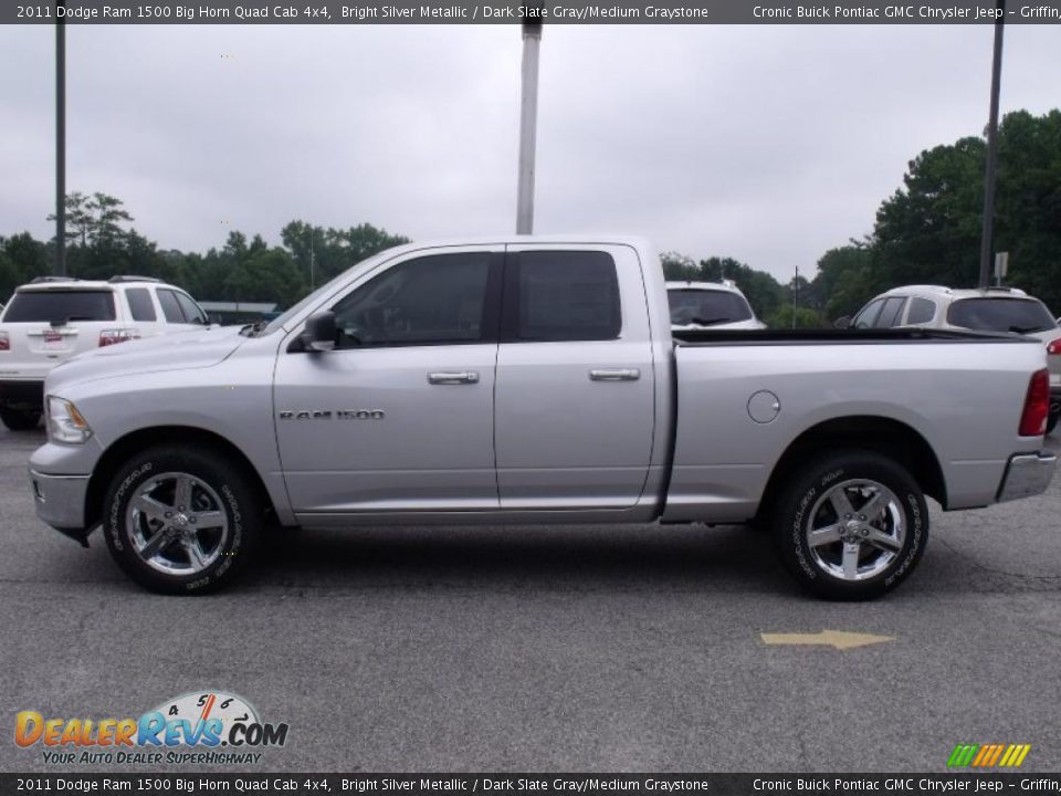 2011 Dodge Ram 1500 Big Horn Quad Cab 4x4 Bright Silver Metallic / Dark Slate Gray/Medium Graystone Photo #5