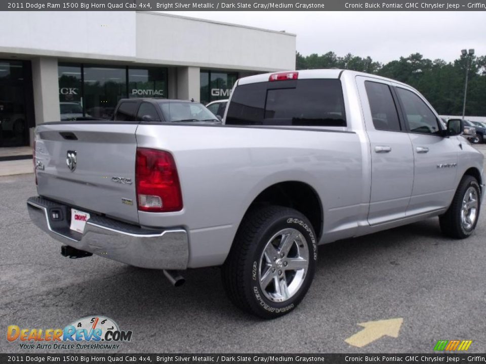 2011 Dodge Ram 1500 Big Horn Quad Cab 4x4 Bright Silver Metallic / Dark Slate Gray/Medium Graystone Photo #8