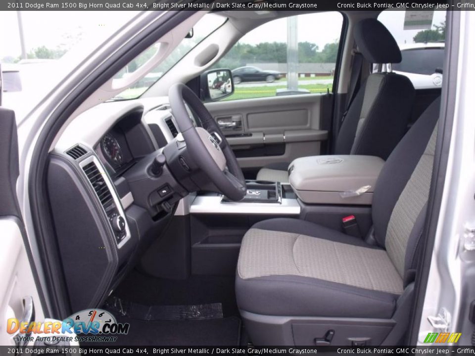 2011 Dodge Ram 1500 Big Horn Quad Cab 4x4 Bright Silver Metallic / Dark Slate Gray/Medium Graystone Photo #13