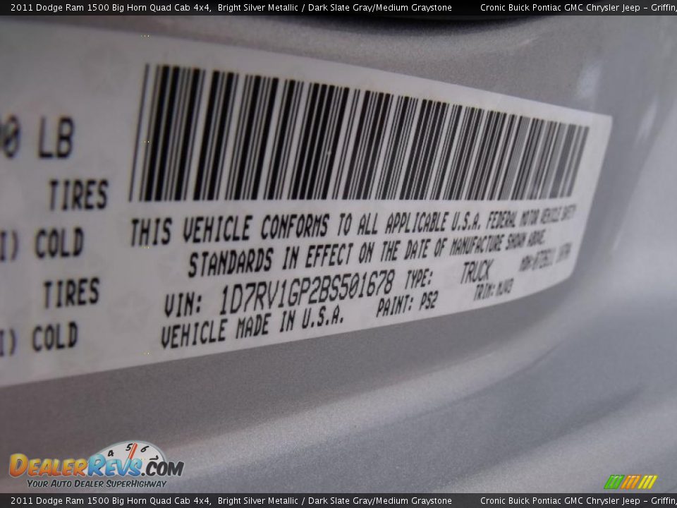 2011 Dodge Ram 1500 Big Horn Quad Cab 4x4 Bright Silver Metallic / Dark Slate Gray/Medium Graystone Photo #23