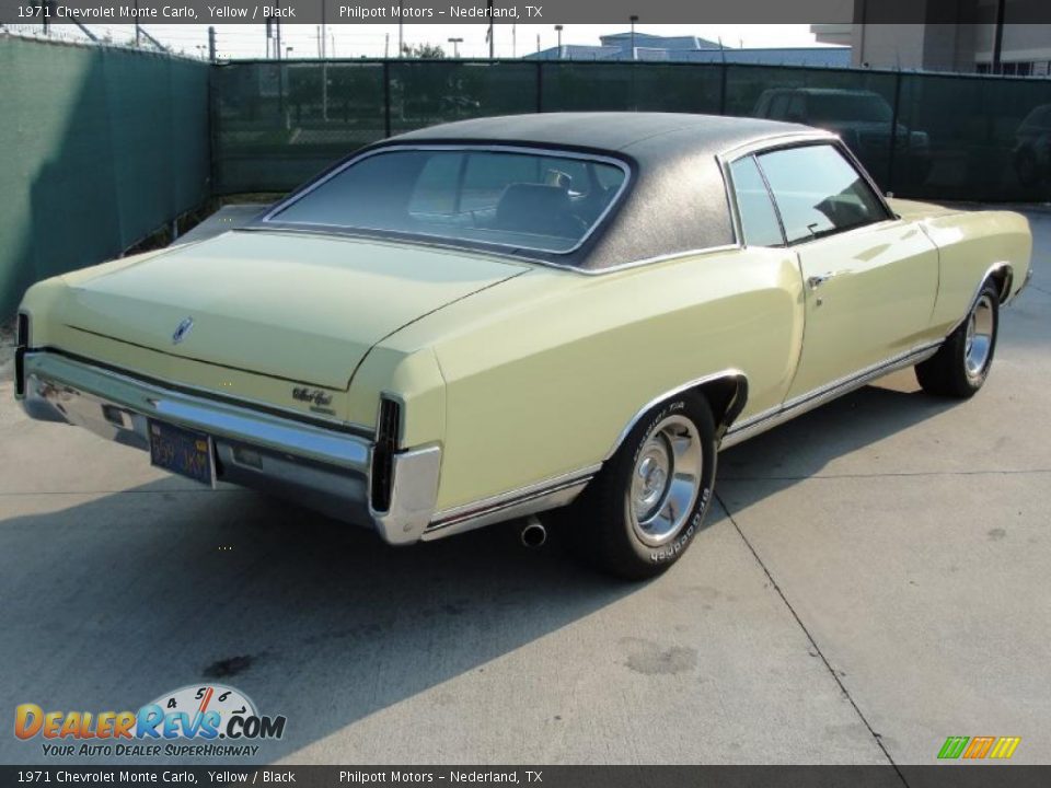 1971 Chevrolet Monte Carlo Yellow / Black Photo #3
