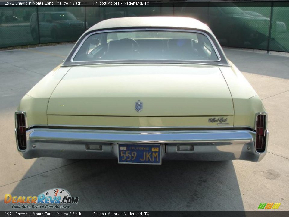1971 Chevrolet Monte Carlo Yellow / Black Photo #4