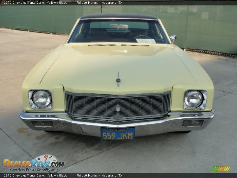 1971 Chevrolet Monte Carlo Yellow / Black Photo #8