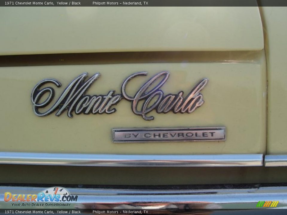 1971 Chevrolet Monte Carlo Yellow / Black Photo #19