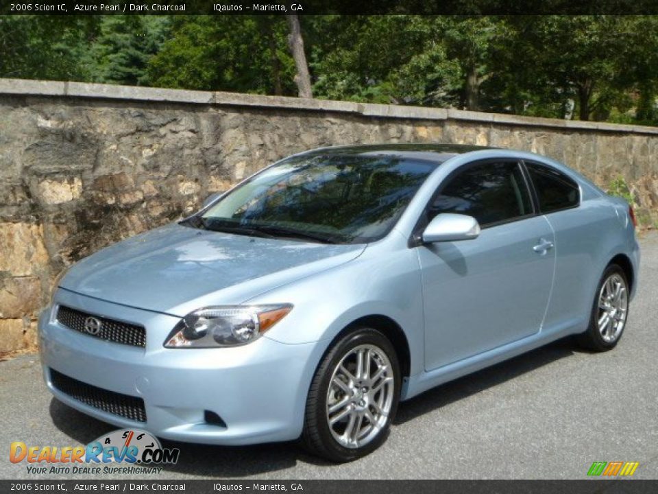 2006 Scion tC Azure Pearl / Dark Charcoal Photo #2