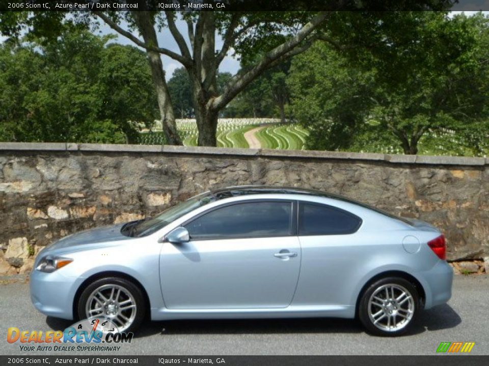 2006 Scion tC Azure Pearl / Dark Charcoal Photo #14