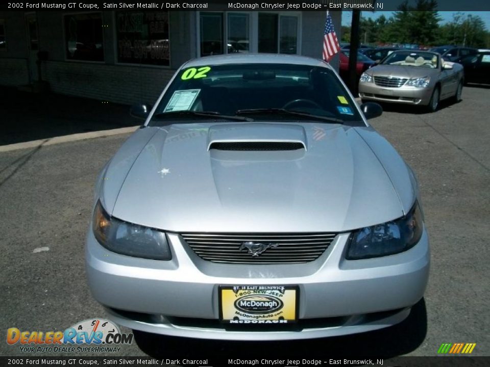 2002 Ford Mustang GT Coupe Satin Silver Metallic / Dark Charcoal Photo #2